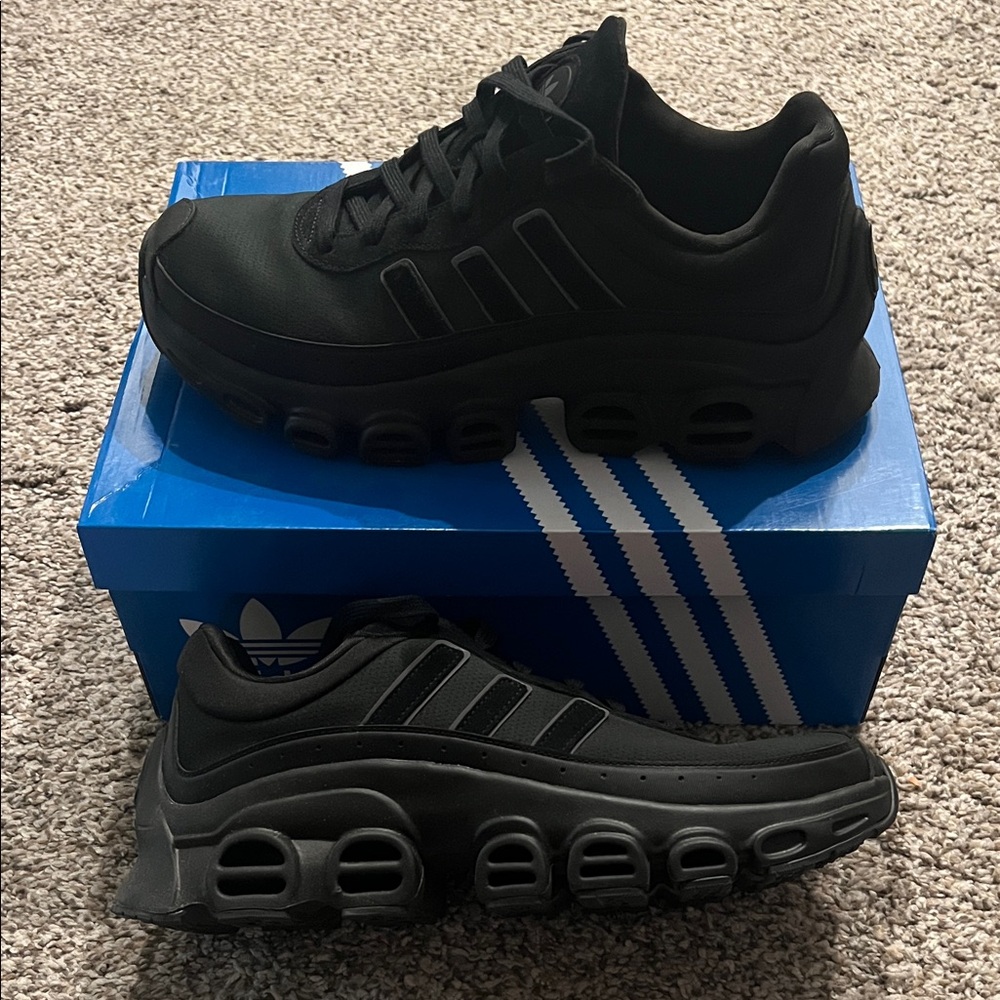 Adidas Adifom Megaride Triple Black Running Shoes With Box